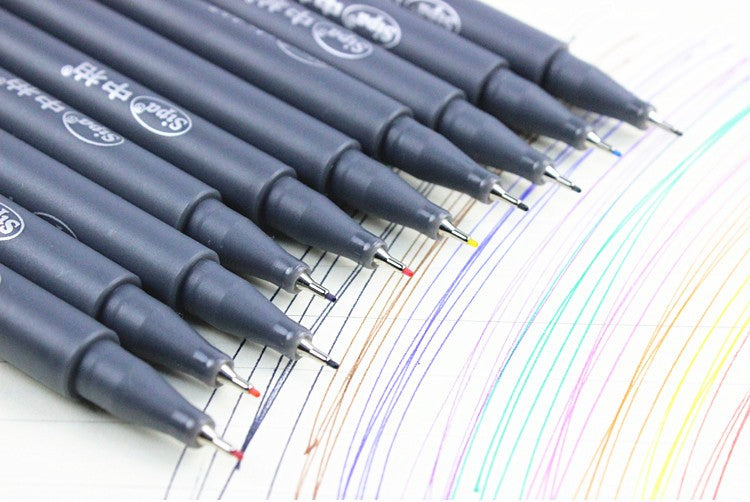 Sipa Fine Line Drawing Pens SR153 0.38 mm Pack of 10 Variety of Colors