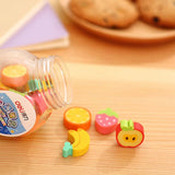 Mini Fruit and Animal Erasers in Bottle