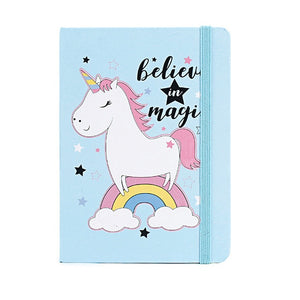 Believe in Magic Light Blue Unicorn Hardcover BUJO