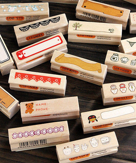 Wooden Rubber Stamp Collection
